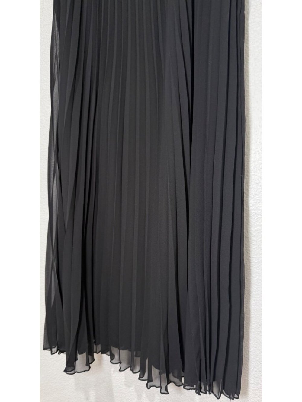 J.B.S. LTD Black Sleeveless Pleated Chiffon Trapeze Knee Length Dress Size 18W - Picture 2 of 7
